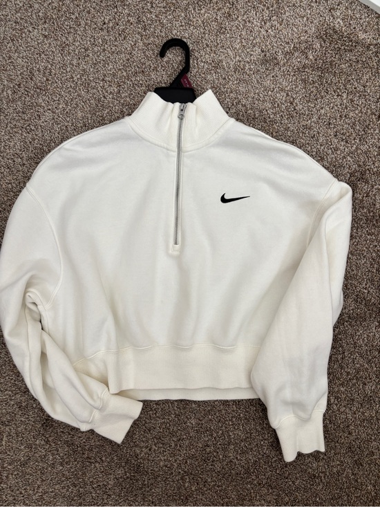 Nike Tops - Nike Cream Half-Zip Cropped Pullover Sweatshirt